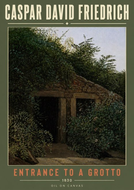 Caspar David Friedrich Entrance to a Grotto No6 - Juliste