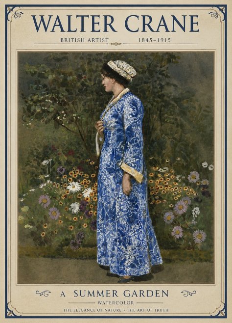 Walter Crane A Summer Garden No1 - Juliste