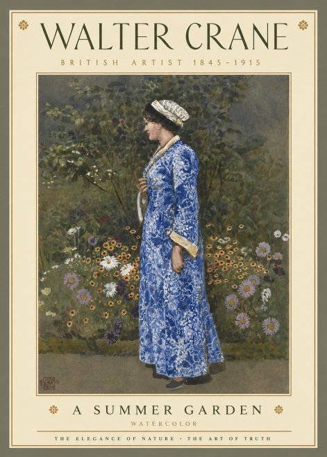 Walter Crane A Summer Garden No3 - Juliste