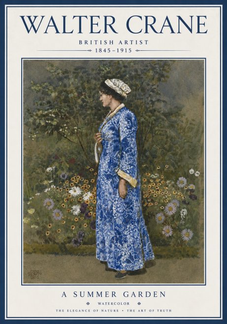 Walter Crane A Summer Garden No5 - Juliste