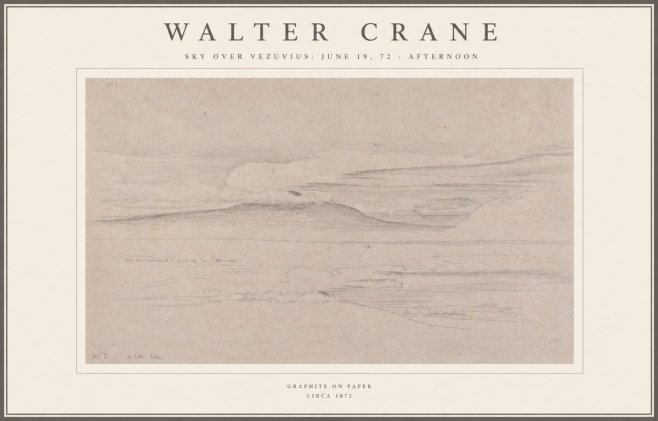 Walter Crane Sky over Vezuvius: June 19, 72 : Afternoon No1 - Juliste