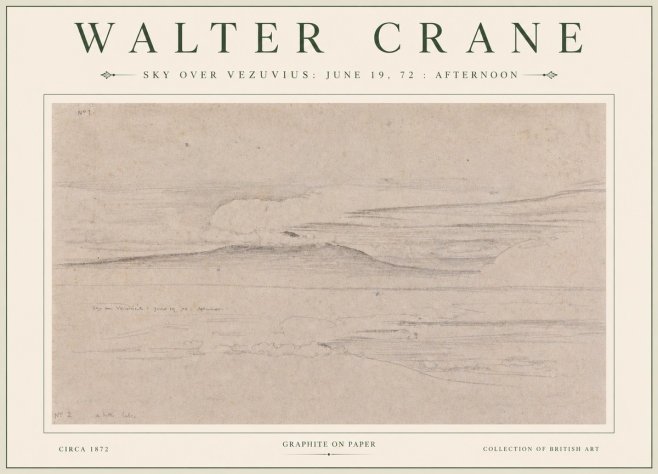 Walter Crane Sky over Vezuvius: June 19, 72 : Afternoon No3 - Juliste
