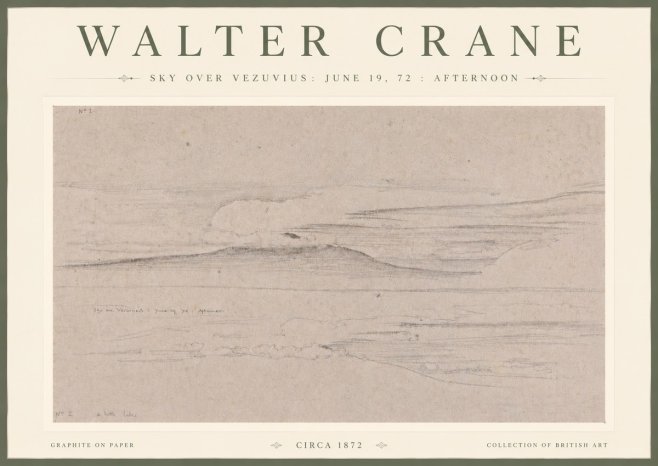 Walter Crane Sky over Vezuvius: June 19, 72 : Afternoon No4 - Juliste