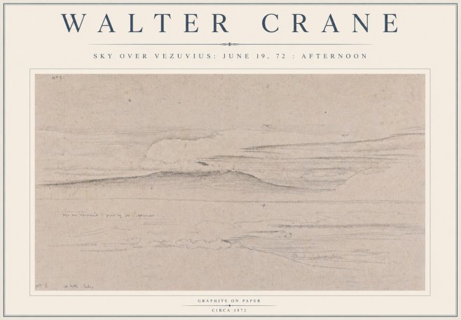 Walter Crane Sky over Vezuvius: June 19, 72 : Afternoon No5 - Juliste