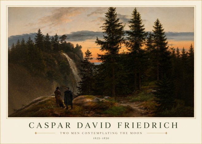 Caspar David Friedrich Two Men Contemplating the Moon I No3 - Juliste