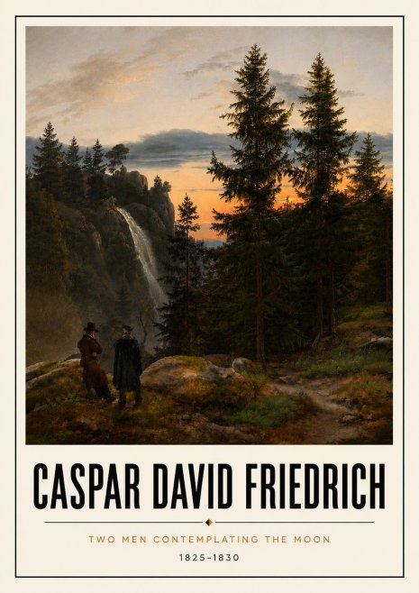 Caspar David Friedrich Two Men Contemplating the Moon I No5 - Juliste