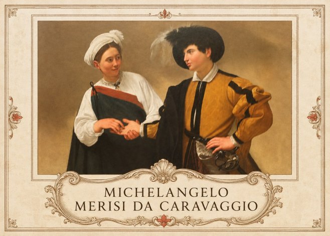 Michelangelo Merisi da Caravaggio The Cardsharps IV No5 - Juliste