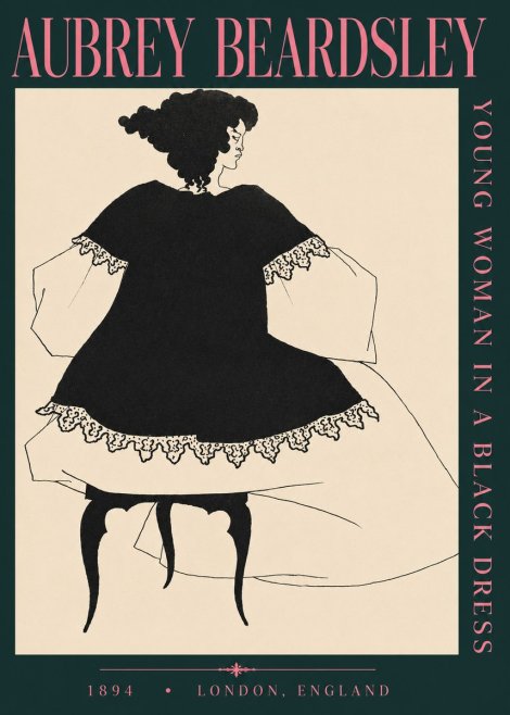 Aubrey Beardsley Woman in a Dress No4 - Juliste