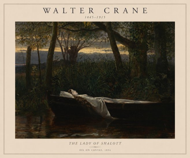 Walter Crane The Lady of Shalott No1 - Juliste