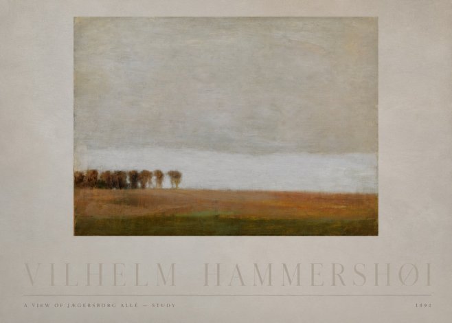 Vilhelm Hammershøi A View of Jægersborg Allé - Study No4 - Juliste