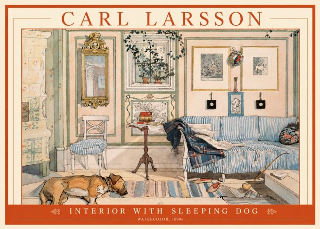 Carl Larsson Interior with Sleeping Dog No3 - Juliste