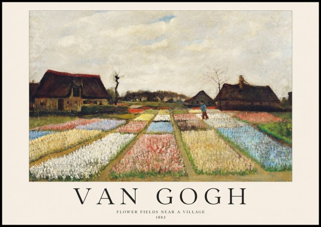 Van Gogh Flower Fields Near a Village No1 - Juliste