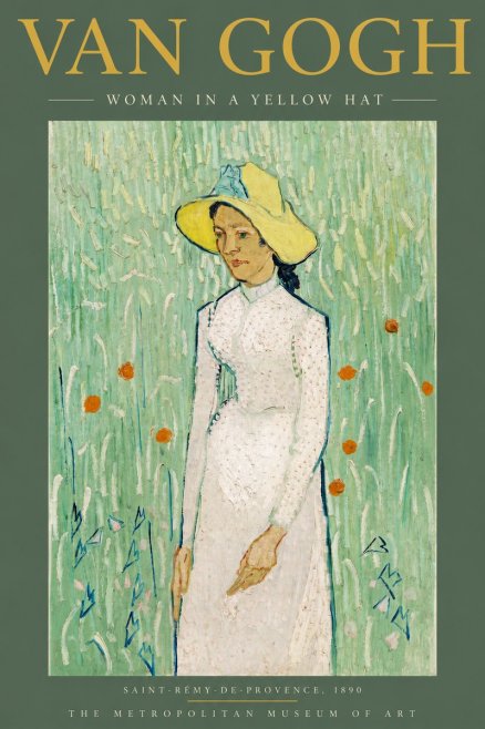Van Gogh Woman in a Yellow Hat No4 - Juliste