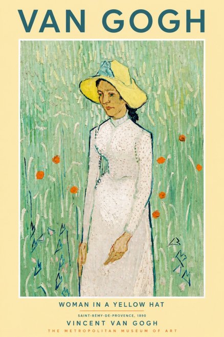 Van Gogh Woman in a Yellow Hat No5 - Juliste
