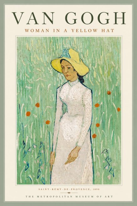 Van Gogh Woman in a Yellow Hat No6 - Juliste