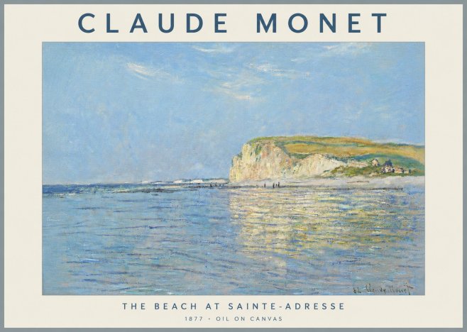 Monet The Beach at Sainte-adresse III No5 - Juliste