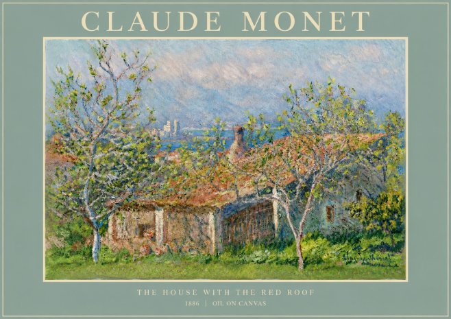 Monet The House with the Red Roof No4 - Juliste