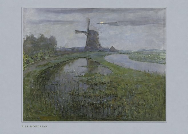 Piet Mondrian Windmill by the Water II No3 - Juliste