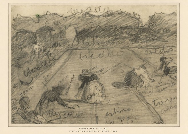Umberto Boccioni Study for Peasants at Work No6 - Juliste