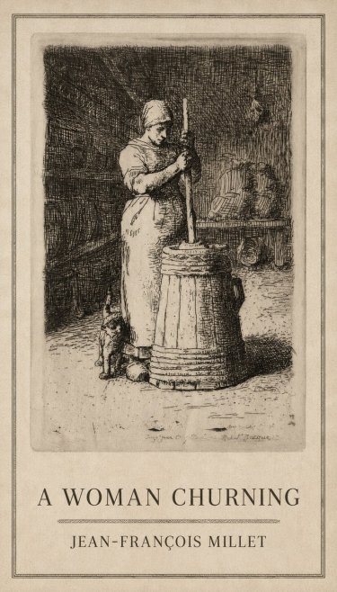 Jean-François Millet A Woman Churning No1 - Juliste