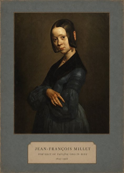 Jean-François Millet Portrait of Pauline Ono in Blue No2 - Juliste