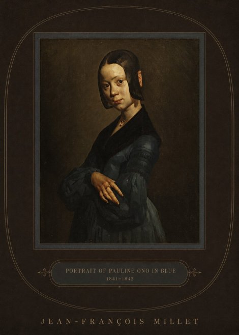 Jean-François Millet Portrait of Pauline Ono in Blue No4 - Juliste