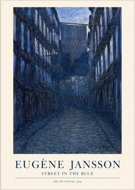Eugène Jansson Street in the Blue No1 - Juliste