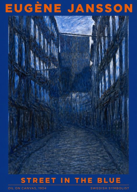 Eugène Jansson Street in the Blue No2 - Juliste