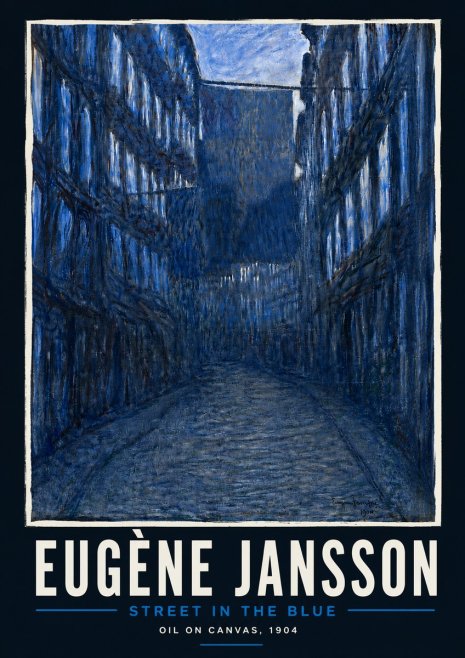Eugène Jansson Street in the Blue No4 - Juliste