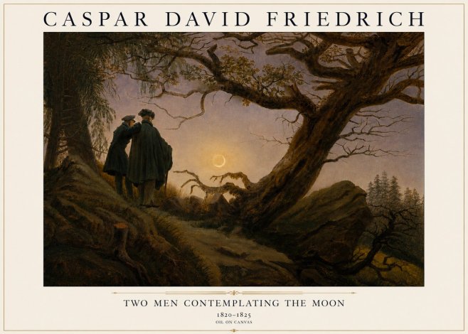 Caspar David Friedrich Two Men Contemplating the Moon II No3 - Juliste