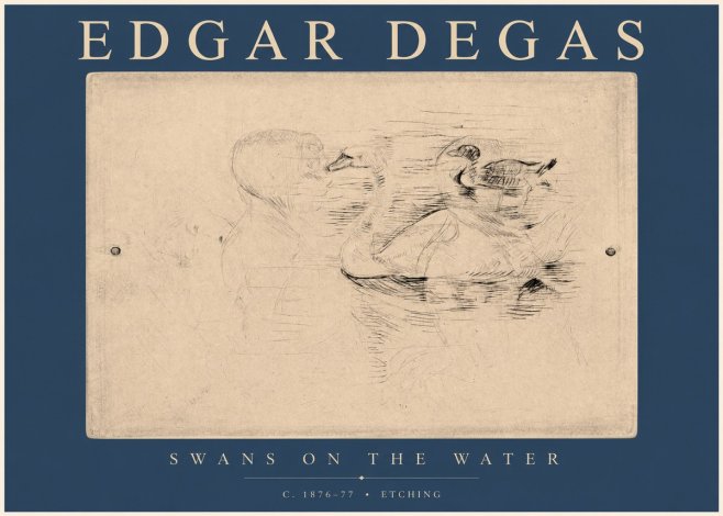 Edgar Degas Swans on the Water No2 - Juliste