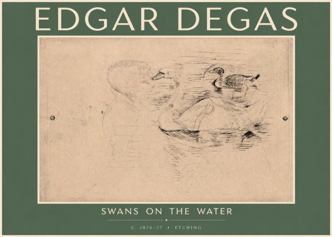 Edgar Degas Swans on the Water No4 - Juliste