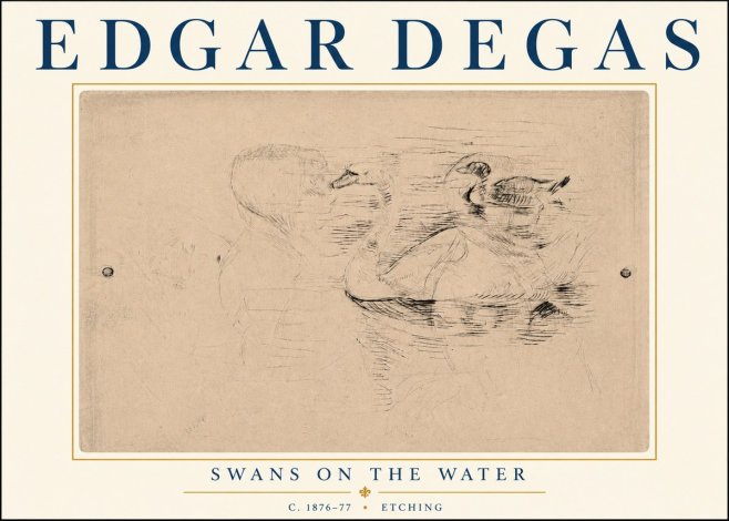 Edgar Degas Swans on the Water No6 - Juliste