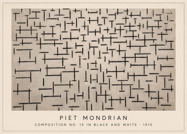 Piet Mondrian Composition No. 10 in Black and White No3 - Juliste
