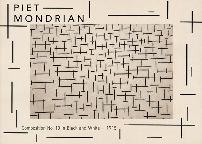 Piet Mondrian Composition No. 10 in Black and White No4 - Juliste