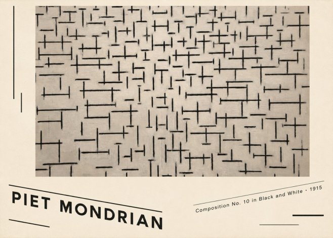 Piet Mondrian Composition No. 10 in Black and White No6 - Juliste