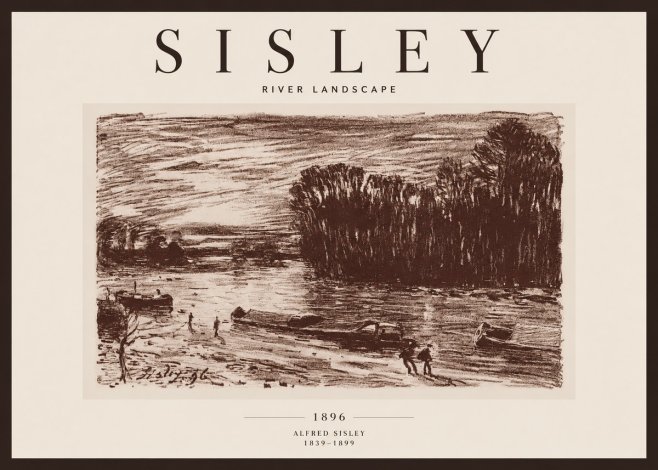 Sisley River Landscape No3 - Juliste