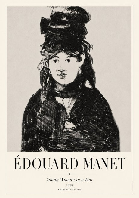 Édouard Manet Young Woman in a Hat III No1 - Juliste