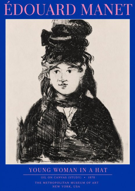 Édouard Manet Young Woman in a Hat IV No2 - Juliste