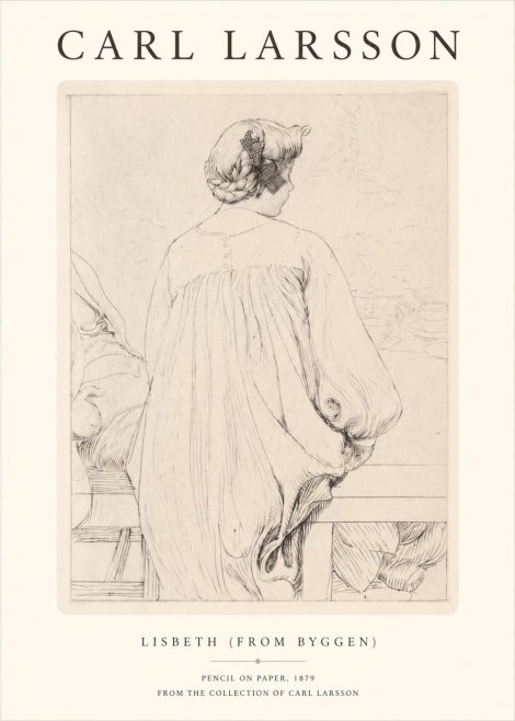 Carl Larsson Lisbeth (from Byggen) No1 - Juliste