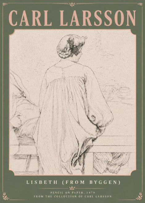 Carl Larsson Lisbeth (from Byggen) No5 - Juliste