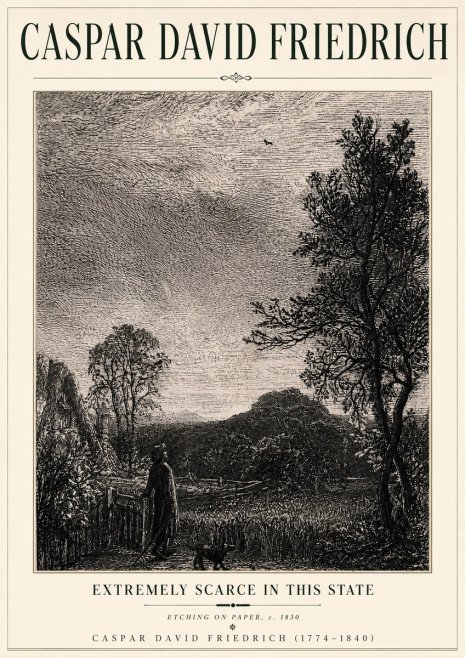 Caspar David Friedrich Extremely Scarce in This State No6 - Juliste
