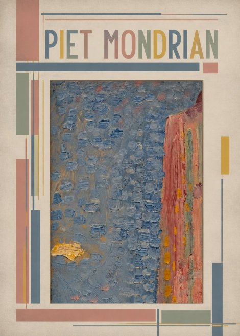Piet Mondrian Façade in Sunlight No2 - Juliste