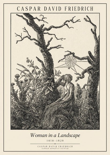 Caspar David Friedrich Woman in a Landscape No1 - Juliste