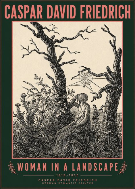 Caspar David Friedrich Woman in a Landscape No2 - Juliste
