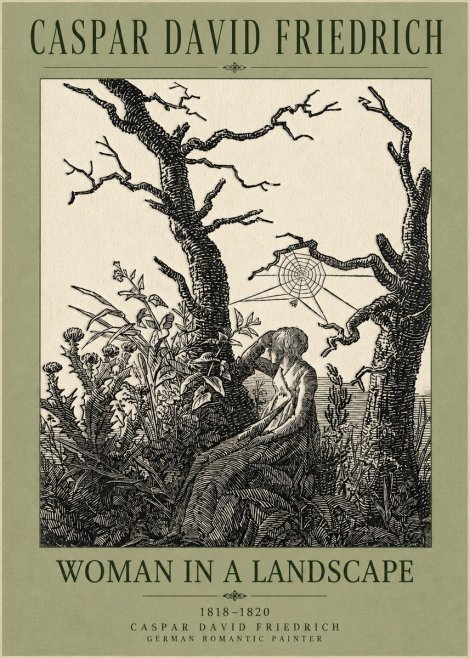Caspar David Friedrich Woman in a Landscape No5 - Juliste