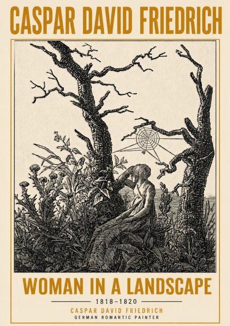 Caspar David Friedrich Woman in a Landscape No6 - Juliste