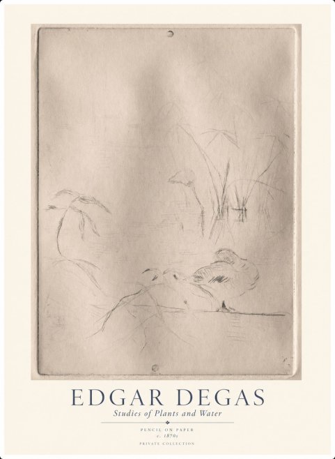 Edgar Degas Studies of Plants and Water No1 - Juliste