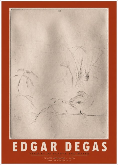 Edgar Degas Studies of Plants and Water No2 - Juliste