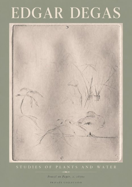 Edgar Degas Studies of Plants and Water No4 - Juliste